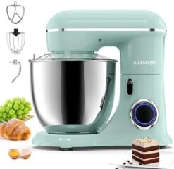 3-IN-1 Electric Stand Mixer, 660W 10-Speed With Pulse Button, Attachments Include 6.5QT Bowl, Dough Hook, Beater, Whisk For Most Home Cooks, Morandi Green -Wilton Shop 41Du31rAlnL. AC