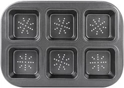 Brownie Pan, 1 Pack 6 Cavity Gold Nonstick Square Mini Brownie Muffin Cake Pan Cheesecake Cupcake Bakeware Carbon Steel Brownie Baking Tray 2x3 Individual Cutter Bakeware For Oven Baking -Wilton Shop 41EB8Al0WTL. AC