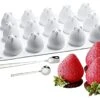 3D Big Strawberry Shaped Silicone Mold & 2 Dessert Spoons,for Baking Creative Mousse Cake Topper Dessert Cup Decoration Chocolate Truffle Pastry Fruit Ice Cream Polymer, Resin Model Clay Soap; D10 2 3D Big Strawberry Shaped Silicone Mold & 2 Dessert Spoons,for Baking Creative Mousse Cake Topper Dessert Cup Decoration Chocolate Truffle Pastry Fruit Ice Cream Polymer, Resin Model Clay Soap; D10 -Wilton Shop 41EGsj1XYWS