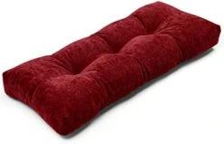 Bench Cushion Tufted Seat Pads Long Comfortable Cushions Window Dining Chair Cushion Memory Foam Seat Pad, [Chenille_Velour] Red Wine, 45"x16"x4" -Wilton Shop 41EOkBlnHL. AC
