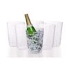 6 Pack Of 96 Ounce Disposable Clear Plastic Ice Bucket For Parties - Good As One Large Champagne Chiller Or Classic Wine Bottle Chiller