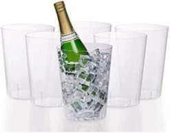 6 Pack Of 96 Ounce Disposable Clear Plastic Ice Bucket For Parties - Good As One Large Champagne Chiller Or Classic Wine Bottle Chiller -Wilton Shop 41EUTzU3GlL. AC