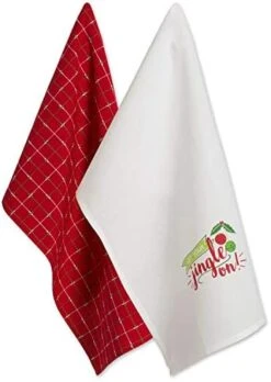 Christmas Tea Towels Decorative Kitchen Dish Towel Set, 18x28, Happy Holidays, 2 Piece -Wilton Shop 41EV3dxJzL. AC