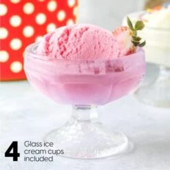 Ice Cream, Sorbet & Frozen Yogurt Maker - Homemade Gelato & Soft Serve Ice Cream Maker Machine With 4 Glass Cups - Double-Insulated Freezer Bowl, Mixing Paddle, Lid - 1.5 Quart Capacity -Wilton Shop 41EgZNzA6WL