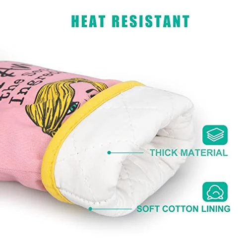 Oven Mitt, Funny Cooking Pink Kitchen Oven Mitts - Housewarming Gifts For Women, House Warming Gifts New Home - Fun Mothers Day, Birthday Baking Gifts For Women, Wife, Mom, Friend, Sister, Her 5 Oven Mitt, Funny Cooking Pink Kitchen Oven Mitts - Housewarming Gifts For Women, House Warming Gifts New Home - Fun Mothers Day, Birthday Baking Gifts For Women, Wife, Mom, Friend, Sister, Her - Image 3