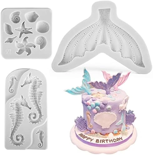 Large Mermaid Tail Mold, Beasea Silicone 3D Fondant Mermaid Tail Mold Candy Mold For Chocolate Sugar Clay Cake Decoration Grey Color 10 Large Mermaid Tail Mold, Beasea Silicone 3D Fondant Mermaid Tail Mold Candy Mold For Chocolate Sugar Clay Cake Decoration Grey Color - Image 8