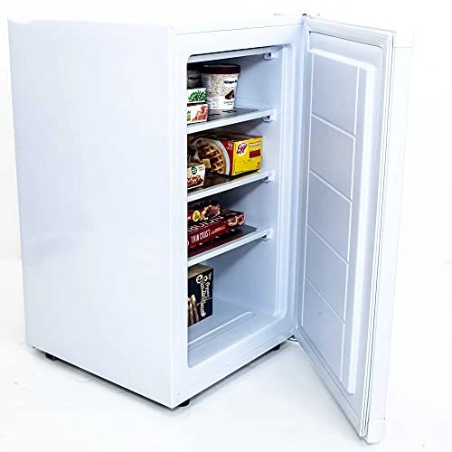 Avanti VF306 Compact Upright Freezer With 3 Metal Shelves, Adjustable Temperature Control, Flush-Back Design Perfect For Homes, Garages, Basements, White 4 Avanti VF306 Compact Upright Freezer With 3 Metal Shelves, Adjustable Temperature Control, Flush-Back Design Perfect For Homes, Garages, Basements, White - Image 2