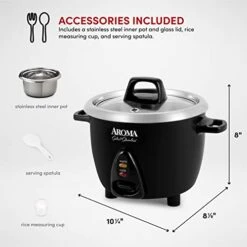 Select Stainless Rice Cooker & Warmer With Uncoated Inner Pot, 3-Cup(uncooked)/6-Cup(cooked)/ 1.2Qt, ARC-753SGB, Black 12 Select Stainless Rice Cooker & Warmer With Uncoated Inner Pot, 3-Cup(uncooked)/6-Cup(cooked)/ 1.2Qt, ARC-753SGB, Black -Wilton Shop 41EsghQN8IL