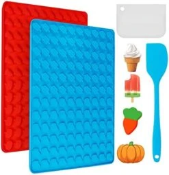 2 Pack Silicone Baking Mat For Dog Biscuits, Dog Treat Mold Silicone With Spatula, 120 Pet Treats Baking Mold, Chocolate Candy Molds Homemade Cookie Making Tool, BPA-Free Mat Gifts For Dogs -Wilton Shop 41Eu64ZdPyL. AC