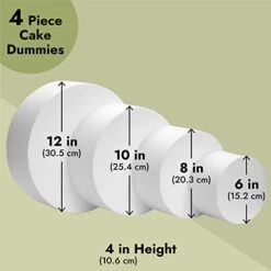 4-Piece Round Foam Cake Dummies For 16" Tall Fake Wedding Cake In 4 Sizes, For Decorating And Crafts, Baking Displays, Wedding Cake Design (6, 8, 10, And 12-Inch Sizes) -Wilton Shop 41F0kLOj3BL