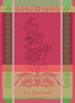 Thiebaut Grenade Rose Kitchen Towel, 22 X 30 Inches, 100% Cotton