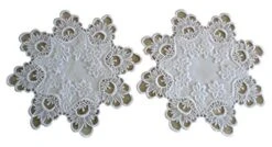 Galleria Di Giovanni 12" Lace Doilies Set Of 2 White Flower European Lace