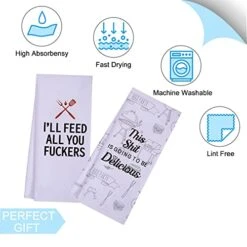 Funny Kitchen Towels For Men, Women, BBQ Grilling Cooking Dish Towels, Funny Birthday Gifts For Husband, Dad, Boyfriend, Friend, Hilarious Gag Gift For Chefs 19 Funny Kitchen Towels For Men, Women, BBQ Grilling Cooking Dish Towels, Funny Birthday Gifts For Husband, Dad, Boyfriend, Friend, Hilarious Gag Gift For Chefs -Wilton Shop 41FDBDcM2gL