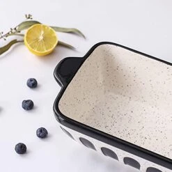 Baking Bread Pan Ceramic Loaf Pan Baking Dishes Toast Baking Pan Bakeware Hand Painted For Baker Home Kitchen -Black -Wilton Shop 41FFrStLRsS