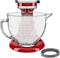 Design For Kitchenaid Mixer Bowl Replacement, 5 QT Glass Mixing Bowls Compatible With Kitchen Aid Stand Mixer, With Fixed Plastic Base, Pour Spout And Measurement Markings -Wilton Shop 41FHeUh8QQL. AC