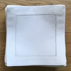 White Linen Cocktail Napkin 6"x6" Set Of 50 Linen Cloth Napkin Coasters-Ladder Hemstitch 100% Linen Beverage Party Napkin Coaster Super Value Bulk 50 Pack -Wilton Shop 41FIz40VjjL