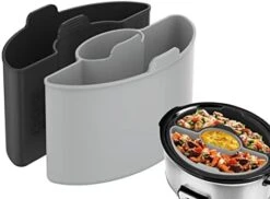 Silicone Slow Cooker Divider Liners - Reusable 3-in-1 Liners, Silicone Divider Insert Fit For Hamilton Beach CrockPot 3, 4 Quart Oval Slow Cooker, BPA Free, Leakproof, Dishwasher Safe, Easy Cleanup -Wilton Shop 41FKKk2H8WL. AC