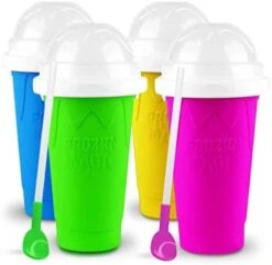 Slushy Cup Tik Tok - Double Layer Quick Frozen Magic Slushie Cup With Lid&Straw - Homemade Cool Stuff For Smoothies Drinks Shakes Juices And Soda - DIY Slushie Maker Cup For Friends&Family (Blue) -Wilton Shop 41FSWIeQ L. AC