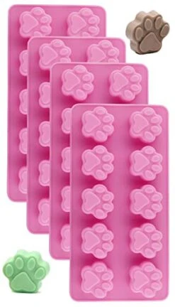4 Pack Value Set Silicone Paw Mold Candy Making Mold Dog Puppy Treat Cookie Pet For Freezing And Baking