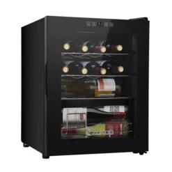 ZOKOP JC-48 115V 85W 1.7cu.ft/49l Electronic Wine Cabinet Cold Rolled Sheet Transparent Glass Door / 16Bottle With Display Black