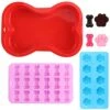 Dog Birthday Cake Mold Red Silicone Bone Cake Pan, Dog Paw And Bone Non-stick Silicone Molds, For Baking Candy Gummy Chocolate Cookie Jello.(3 Pcs) -Wilton Shop 41FnEfj6GYL