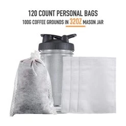 O Mess Cold Brew Coffee Filters, 120PCS Single Use Filter Packs, Disposable Brewing Bags For Concentrate/Iced Coffee Maker, Cold Press Kit, Hot Tea In Mason Jar/Pitcher (Commercial Size 8"x12") 9 O Mess Cold Brew Coffee Filters, 120PCS Single Use Filter Packs, Disposable Brewing Bags For Concentrate/Iced Coffee Maker, Cold Press Kit, Hot Tea In Mason Jar/Pitcher (Commercial Size 8"x12") -Wilton Shop 41FnG6oKmKL