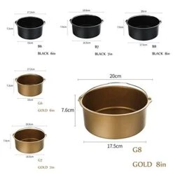 Air Fryer Accessories,Cake Barrel Air Fryer Accessories 6"/7"/8" Air Frying Pan Fryer Bread Baking Basket Pizza Plate Grill Pot Mat With Cake Barrel,6 Inch,Black -Wilton Shop 41FoQNfGQLL