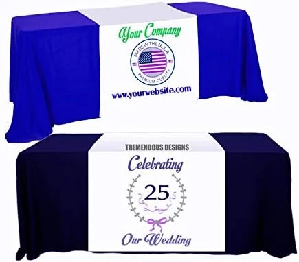 Custom Table Runner 24"x72" Add Your Business Logo Or Any Text, Free Basic Custom Design 2x6 Ft (24"x72") 9 Custom Table Runner 24"x72" Add Your Business Logo Or Any Text, Free Basic Custom Design 2x6 Ft (24"x72") - Image 7