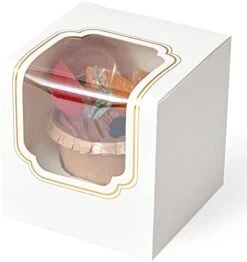 Cupcake Boxes 50 Pcs White Individual Cupcake Box, Single Cupcake Containers Cardboard Holders With Inserts And Window For Muffins Cocoa Bombs Packaging Togo Boxes For Birthdays Showers Party Favors Packing -Wilton Shop 41FvdPYpldL. AC