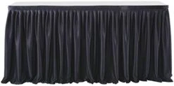 Leegleri White Polyester Pleated Table Skirt For Rectangle Table 6 Ft,Ruffle Tutu Table Cloth For Wedding,Baby Shower,Birthday Party,Banquet -Wilton Shop 41GQbzJCrL. AC