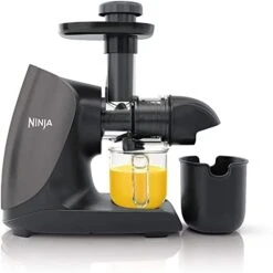 Ninja JC101 Cold Press Pro Compact Powerful Slow Juicer With Total Pulp Control & Easy Clean, Graphite (Renewed), BLACK, 13.78 In Lx6.89 In Wx14.17 In H -Wilton Shop 41GYUrlpWtL. AC