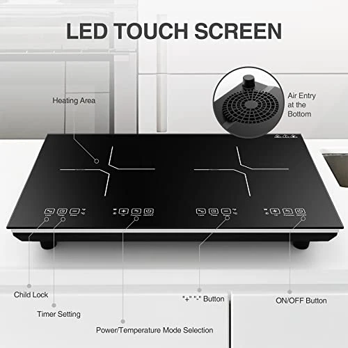VBGK Induction Cooktop With Ultra Thin Body, Low Noise Hot Plate WithSensor Touch Single Electric Cooktops Countertop Stove With 9 Temperature & Power Levels, Timer, Safety Lock Induction Cooktop 6 VBGK Induction Cooktop With Ultra Thin Body, Low Noise Hot Plate WithSensor Touch Single Electric Cooktops Countertop Stove With 9 Temperature & Power Levels, Timer, Safety Lock Induction Cooktop - Image 4