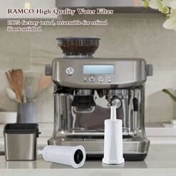 4 Pack RAMCO Water Filter Replacement For Breville BES880 Barista Touch, BES990 Oracle Touch BES980 Oracle & Bambino ClaroSwiss Sage Espresso Machine BES920 BES878 Compare To Part #BES008WHT0NUC1 -Wilton Shop 41GdIt7LIrL