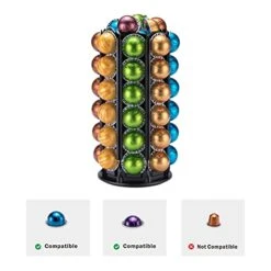 For Nespresso Pods Holder With Central Additional Pods Storage (Carousel-60+ Pods) -Wilton Shop 41Gdz1VA1RL