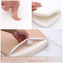 Chair Cushions For Dining Chair Gray Chair Pad With Ties Memory Foam Dining Chair Pad And Seat Cushion With Machine Washable Cover [17.3 X 16.6 Inches] -Wilton Shop 41GjCaPmspL