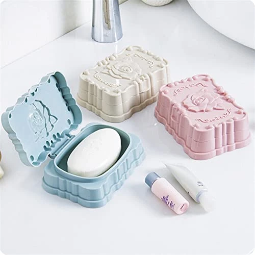 Soap Box Travel Portable Storage Box With Lid Soap Box Sealed Waterproof Soap Rack Face Wash Soap Box Three-Dimensional Carved Soap Dish (Color : Blue) 6 Soap Box Travel Portable Storage Box With Lid Soap Box Sealed Waterproof Soap Rack Face Wash Soap Box Three-Dimensional Carved Soap Dish (Color : Blue) - Image 4