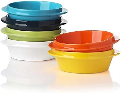Porcelain Ramekins For Creme Brulee 10 Ounce,Integrated Double Handle Souffle Dishes For Baking,Ice Cream,Chicken Pot Pies,Oven Safe-Set Of 6(Similarcolour) 10 Porcelain Ramekins For Creme Brulee 10 Ounce,Integrated Double Handle Souffle Dishes For Baking,Ice Cream,Chicken Pot Pies,Oven Safe-Set Of 6(Similarcolour) - Image 8