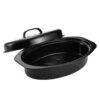 Granite Roasting Pan, Small 13” Enameled Roasting Pan With Domed Lid. Oval Turkey Roaster Pot, Broiler Pan Great For Small Chicken, Lamb, Vegetable. Dishwasher Safe Cookware Fit For 7Lb Bird -Wilton Shop 41GnQRmRSFL