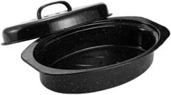 Granite Roasting Pan, Small 13” Enameled Roasting Pan With Domed Lid. Oval Turkey Roaster Pot, Broiler Pan Great For Small Chicken, Lamb, Vegetable. Dishwasher Safe Cookware Fit For 7Lb Bird -Wilton Shop 41GnQRmRSFL. AC