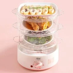 HALOU Household Small Electric Steamer, Multi-Function Three-Layer Steamed Buns, Multilayer Transparent Electric Steamer, Mini Small Steamer -Wilton Shop 41GzpcXaV9L 1