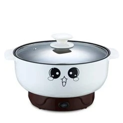 4-in-1 Multifunction Electric Skillet With Lid Nonstick Stainless Steel Small Electric Stockpot Hot Pot Skillet Noodles Rice Cooker Steamed Egg Soup Porridge Fried Cooking 110V (2.8L, Electric Skillet)