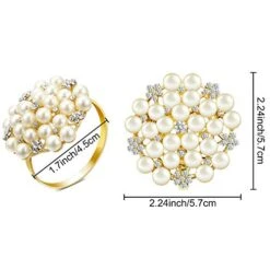 Napkin Rings Pearls Round Flower Gold Silver Napkin Buckles Rhinestone Napkin Holders For Wedding Banquet Home Party Decoration Dining Table Linen Accessory, Gold (72 Pcs) -Wilton Shop 41H1agUkR0L