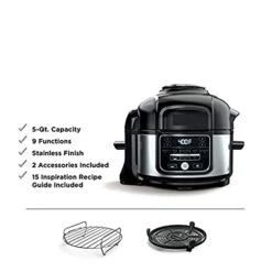 9-in-1 Pressure Cooker And Air Fryer With Nesting Broil Rack, 5 Quart, Stainless Steel -Wilton Shop 41H7w0GuYxL