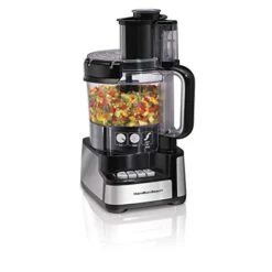 Hamilton Beach Electric Stand Mixer, 4 Quarts, Silver & 12-Cup Stack & Snap Food Processor & Vegetable Chopper, Black (70725A) -Wilton Shop 41HAGPDegUL 1