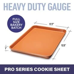 Otham Steel Non Stick Baking Sheet For Oven, Full Sized Cookie Sheet, Baking Tray With Ceramic Nonstick Cookie, Non Stick Oven Tray, Heavy Duty, Warp Free, Dishwasher Safe, Full Sized - 17.7 X 12.7” 12 Otham Steel Non Stick Baking Sheet For Oven, Full Sized Cookie Sheet, Baking Tray With Ceramic Nonstick Cookie, Non Stick Oven Tray, Heavy Duty, Warp Free, Dishwasher Safe, Full Sized - 17.7 X 12.7” -Wilton Shop 41HAOmB2J3L