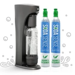 I Soda Maker Machine And 2 Pack Eco-Friendly CO2 Cartridge For Sodastream, Plus $15 Amazon Gift Card With Refill, No Late Fees Exchange At Will Club, Carbonator, Gas Canister Cylinder 60L