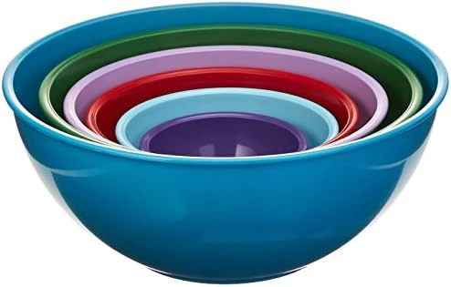 Gourmet Home Products Nested Polypropylene Mixing Bowl Set, 6 Piece ,Red 8 Gourmet Home Products Nested Polypropylene Mixing Bowl Set, 6 Piece ,Red - Image 6