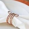 Set Of 4 Copper Wire Napkin Rings - Elegant Napkin Rings Holders For Thanksgiving, Christmas, Holidays, Weddings, Parties, Events And Special Dinners