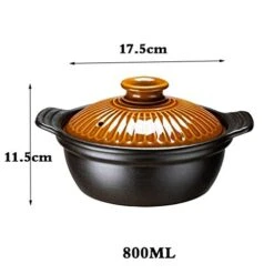 Cartoon Pattern Ceramic Round Black Dish Casserole/Clay Pot/Earthen Pot/Ceramic Cookware -Wilton Shop 41HM74YAI1L