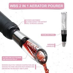 Opener Set- Corkscrew, Foil Cutter, Bottle Stopper, Aerator Pourer - Perfect Wine Accessories For Birthdays, Holiday's And More! - Ideal For A Wine Basket, Wine Lovers, Vino Tool Kit -Wilton Shop 41HSqprVynL